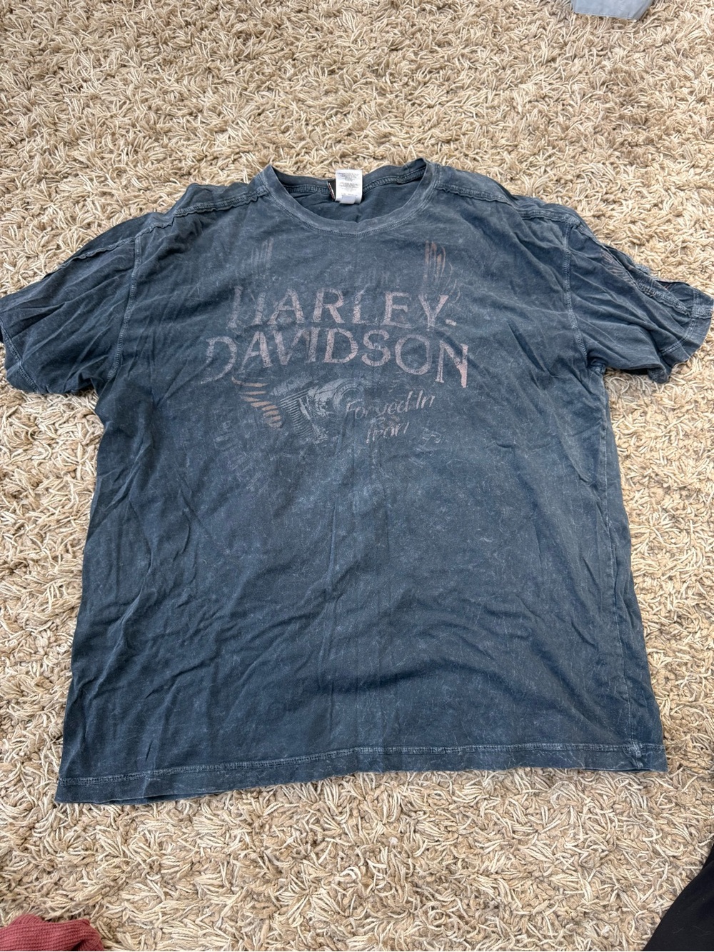 Harley-Davidson Black Faded Logo Short Sleeve Tee